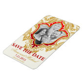 ゴールデン・フラリシズの写真セーブザデートマグネット マグネット (左側)