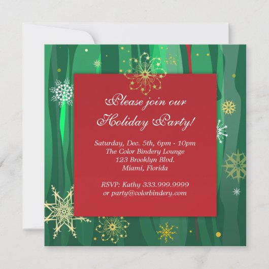 ゴールデン フレークス 5.25" x 5.25" 招待状 (正面)