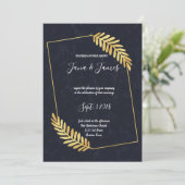 ゴールデン·フレーム·ネービ結婚ーバックズ 招待状 (スタンド正面)