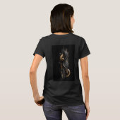 ゴールデン・フロー | 究極の3D抽象アート Tシャツ (裏面フル)