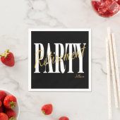 ゴールデン&ブラックリタイアメントパーティー、カスタムナプキンス スタンダードカクテルナプキン (インサイチュ)