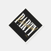 ゴールデン&ブラックリタイアメントパーティー、カスタムナプキンス スタンダードカクテルナプキン (角)