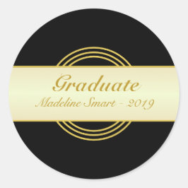 ゴールデン&ブラック大学院ステッカー ラウンドシール