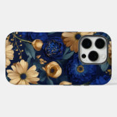 ゴールデン&ブルーフローラ Case-Mate iPhoneケース (裏面 (横))