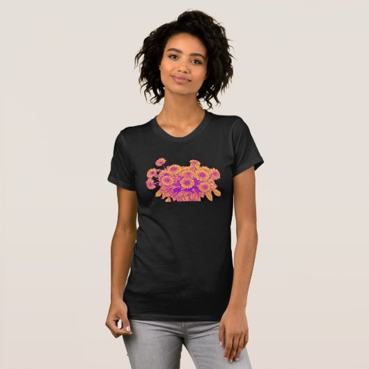 ゴールデン ブルーム ブーケ - 糸芸スタイル Tシャツ (正面フル)