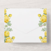 ゴールデン ブルーム: 輝く黄色のローズ オールインワン招待状 (裏面)