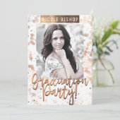 ゴールデン・ブロンズ卒業パーティーの卒業写真 招待状 (スタンド正面)