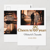 ゴールデン・ボウの歓声で６０周年アニバーサリー・ウェディング ポストカード (正面/裏面)