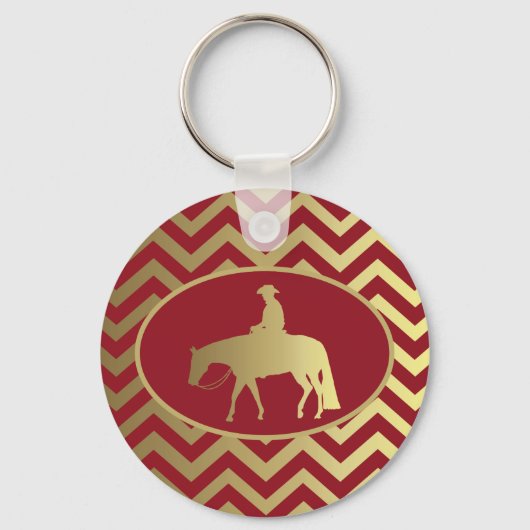 ゴールデン/ボルドー遊覧馬 キーホルダー (正面)