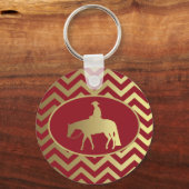 ゴールデン/ボルドー遊覧馬 キーホルダー (正面)