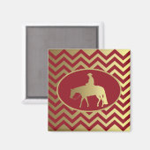 ゴールデン/ボルドー遊覧馬 マグネット (正面/裏面)