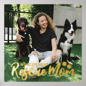 ゴールデン・ポーズ・ワールド最高のズ・レスキュー・ママの写真 箔ポスター (正面)