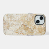 ゴールデン・マーブル調 iPhone 15ケース (裏面横)