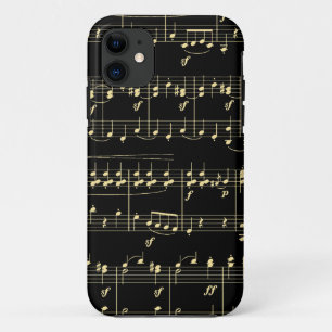 ゴールデン・ミュージック・オン・ブラック iPhone 11 ケース