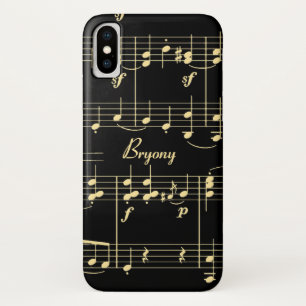 ゴールデン・ミュージック・オン・ブラック iPhone X ケース