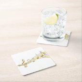 ゴールデン·ミュージック·ノート·コースター スクエアペーパーコースター (インサイチュ)