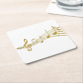 ゴールデン·ミュージック·ノート·コースター スクエアペーパーコースター (アングル)
