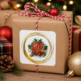 ゴールデン メリークリスマス ステッカー