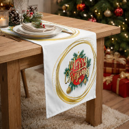 ゴールデン メリークリスマス テーブルランナー