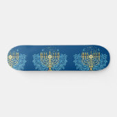 ゴールデン（ユダヤ教）メノラーハヌカー挨拶フェスティバルの光 スケートボード (横)