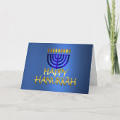 ゴールデン(ユダヤ教)メノラーフレイムハッピーハヌッカオンブルー シーズンカード (正面)