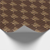 ゴールデン（ユダヤ教）メノラー垂直茶色ストライプ色 ラッピングペーパー (角)