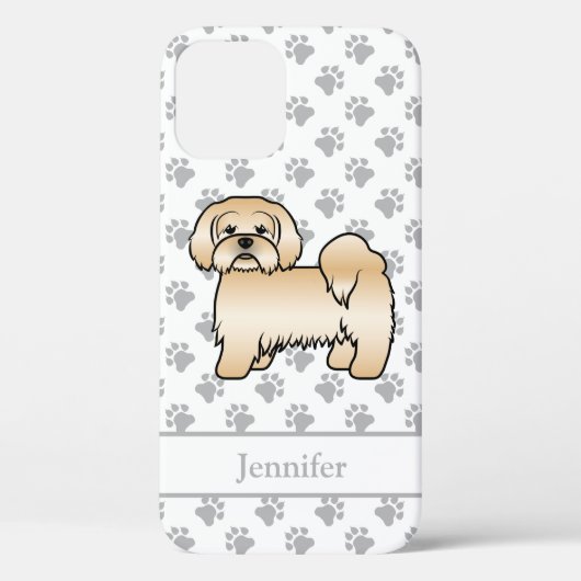 ゴールデン+ラサ・アプソ+かわいい+キャラクター+犬+名前 Case-Mate iPhoneケース (裏面)