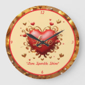 「ゴールデン・ラブ・エンブレイス」 ラージ壁時計 (正面)