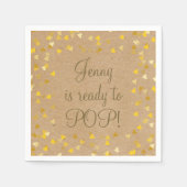 ゴールデン·ラブ·ハートズ·ザ·レディ·トゥ·ベイビポップ・アートのー·シャワー スタンダードカクテルナプキン (正面)