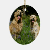 ゴールデン·リトリエバーズ·イン·グラス セラミックオーナメント (右)