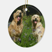 ゴールデン·リトリエバーズ·イン·グラス セラミックオーナメント (左)