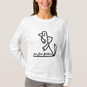 ゴールデン・リトリーバーちょうど愛Goldensの女性のTシャツ Tシャツ