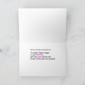 ゴールデン・リトリーバーのおもしろいなバースデー・カード"Flappy " カード (内部)