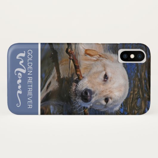 ゴールデン・リトリーバーのお母さんはあなたの犬の写真を加えます Case-Mate iPhoneケース (裏面(横))