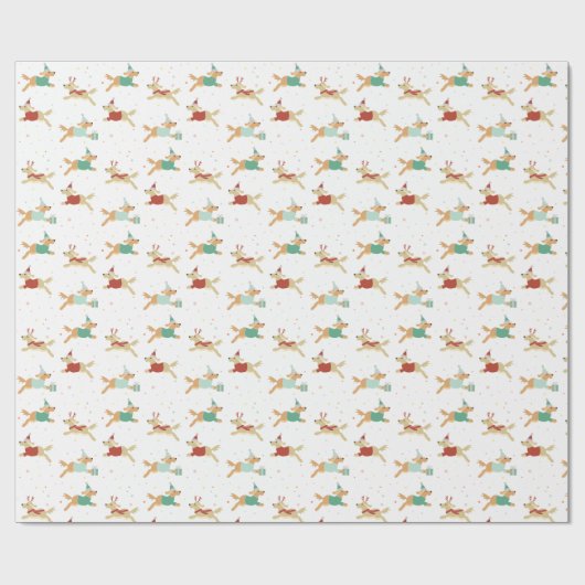ゴールデン・リトリーバーのクリスマスのギフトの包装紙 ラッピングペーパー (フラット)