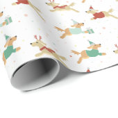 ゴールデン・リトリーバーのクリスマスのギフトの包装紙 ラッピングペーパー (ロールコーナー)