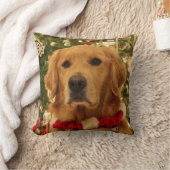 ゴールデン・リトリーバーのクリスマスの枕 クッション (ブランケット)