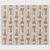 ゴールデン・リトリーバーのクリスマスの覆い ラッピングペーパー (フラット)