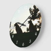 ゴールデン・リトリーバーのシルエットの柱時計 ラージ壁時計 (傾斜)