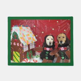 ゴールデン・リトリーバーのジンジャーブレッドマン ドアマット