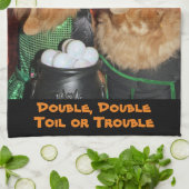 ゴールデン・リトリーバーのハロウィンの魔法使い キッチンタオル (折り畳み)