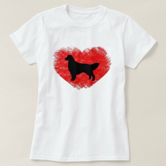 ゴールデン・リトリーバーのハート Tシャツ (デザイン正面)