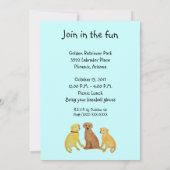 ゴールデン・リトリーバーのバースデーパーティ招待状 招待状 (裏面)