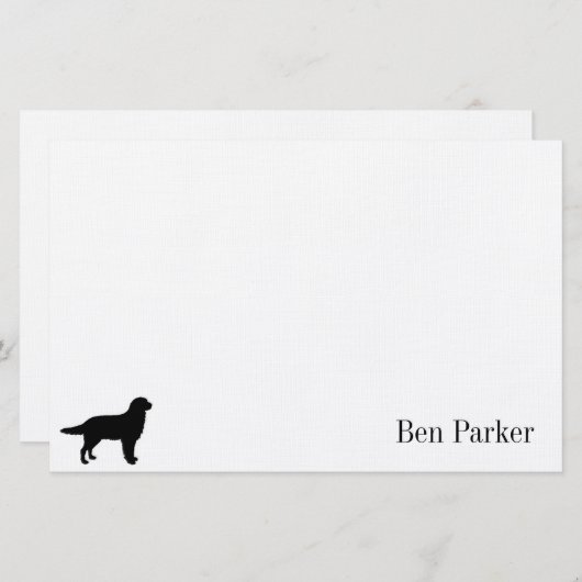 ゴールデン・リトリーバーのパーソナライズな文房具 便箋 (正面/裏面)