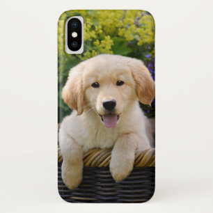ゴールデン・リトリーバーのベビー犬の子犬おもしろいなペット写真- 「 iPhone X ケース