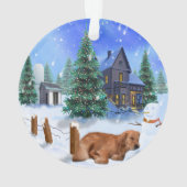 ゴールデン・リトリーバーのヨーガ行者のクリスマスのオーナメント オーナメント (裏面)