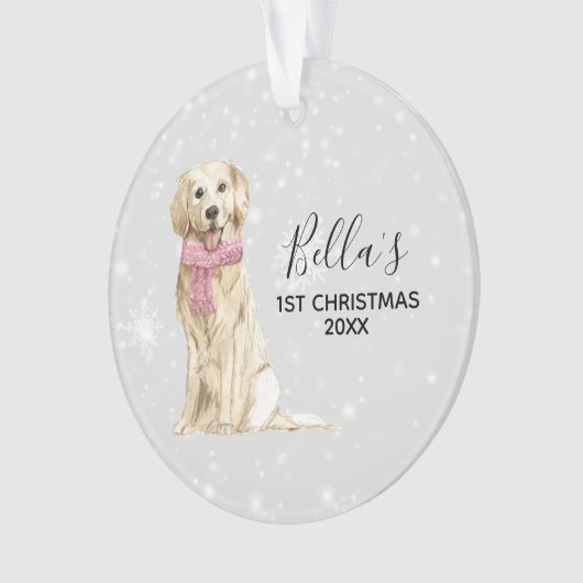 ゴールデン・リトリーバーの休日のクリスマスのオーナメント オーナメント (正面)