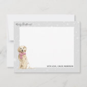 ゴールデン・リトリーバーの休日のメッセージカード ノートカード (正面)