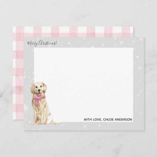 ゴールデン・リトリーバーの休日のメッセージカード ノートカード (正面/裏面)