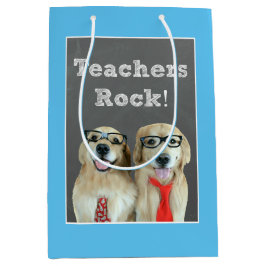 ゴールデン・リトリーバーの先生の感謝 ミディアムペーパーバッグ